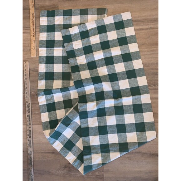 Country Plaid Valance green & off white 15" x 72” (100% cotton) checkered - Picture 11 of 11